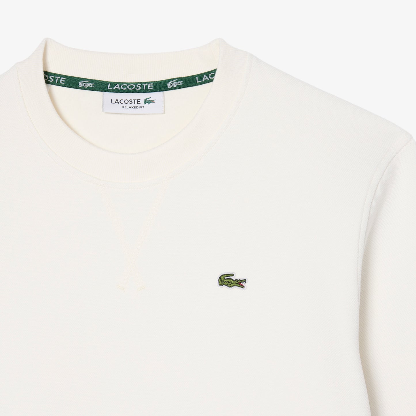 White Pique Double Face Crewneck Sweatshirt