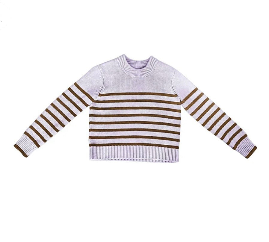 Lilac Chocolate Striped Sweater