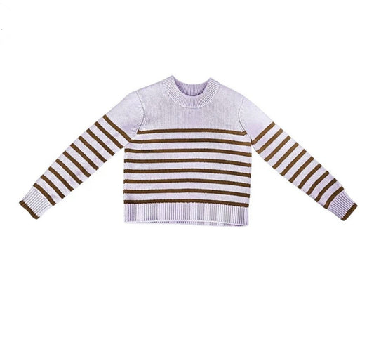 Lilac Chocolate Striped Sweater