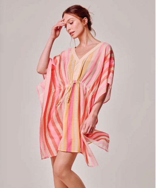 Pink Cabana Stripe Caftan