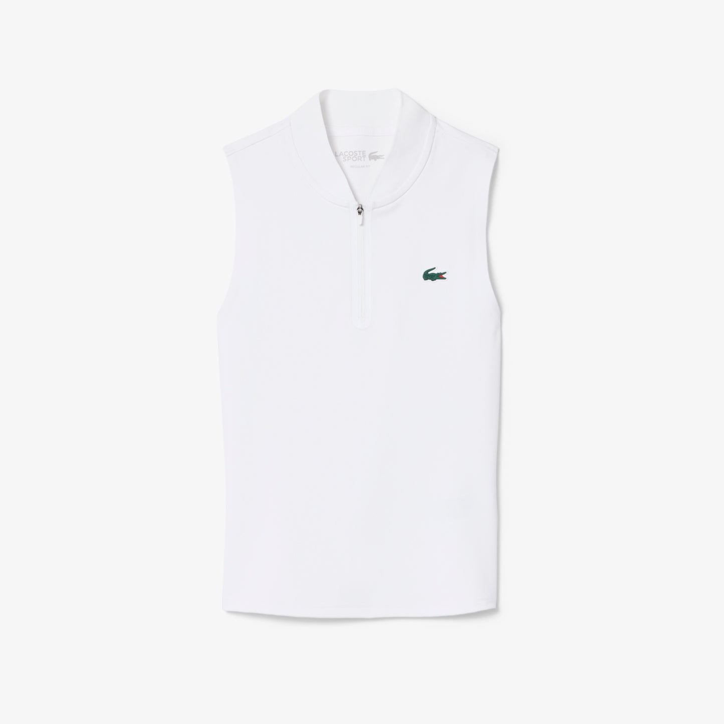 White Bi-Face Jersey Sleeveless Polo