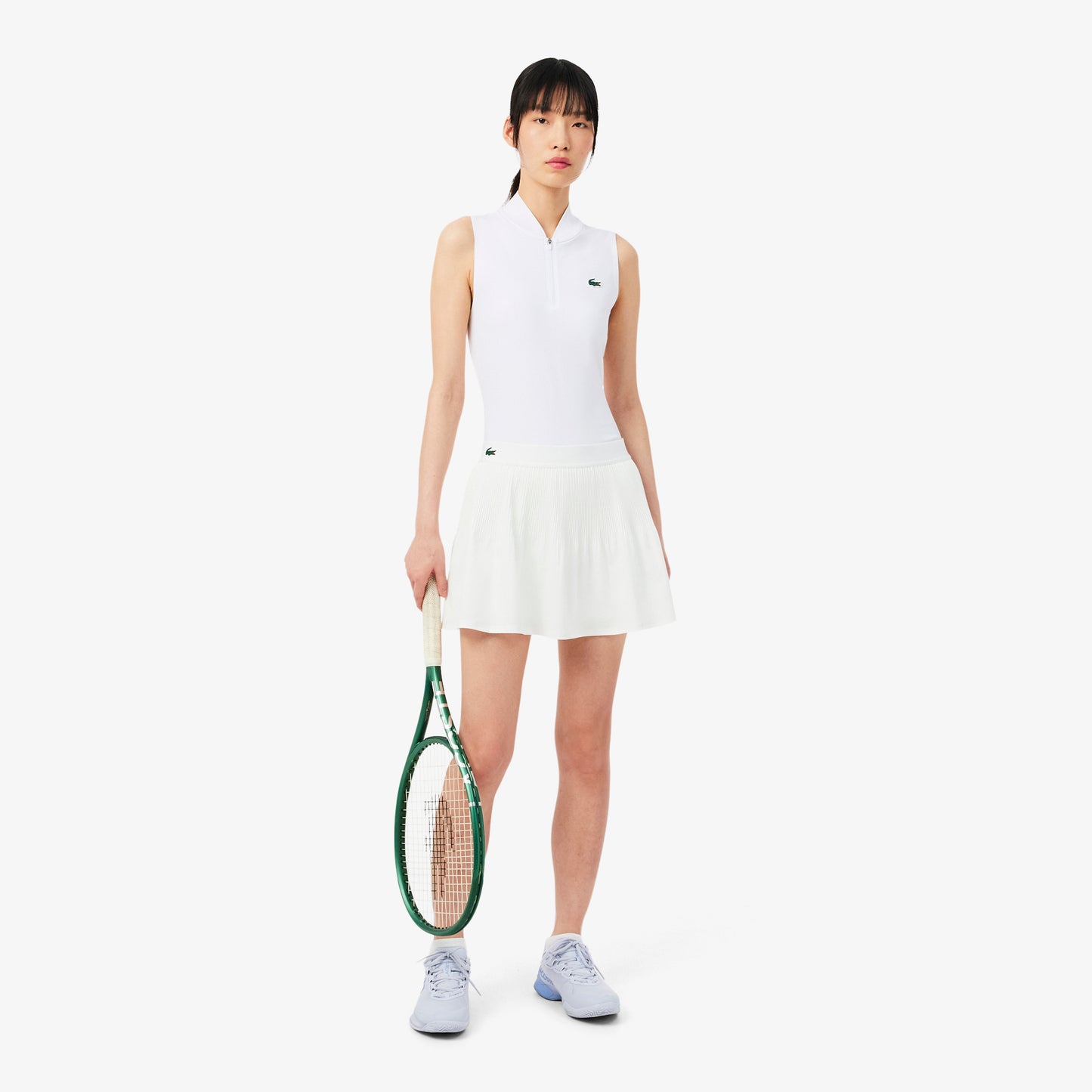 White Bi-Face Jersey Sleeveless Polo