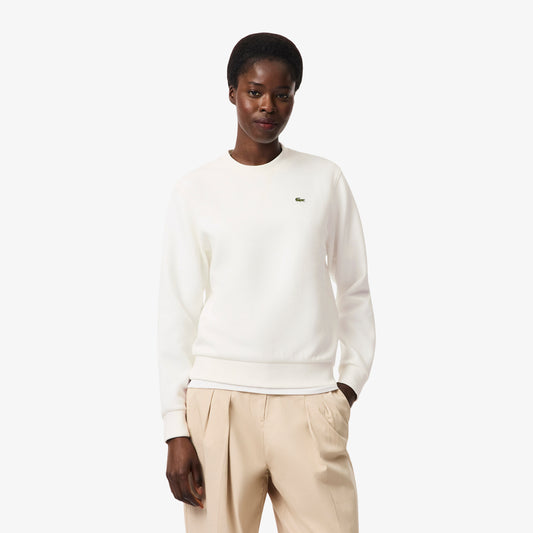 White Pique Double Face Crewneck Sweatshirt