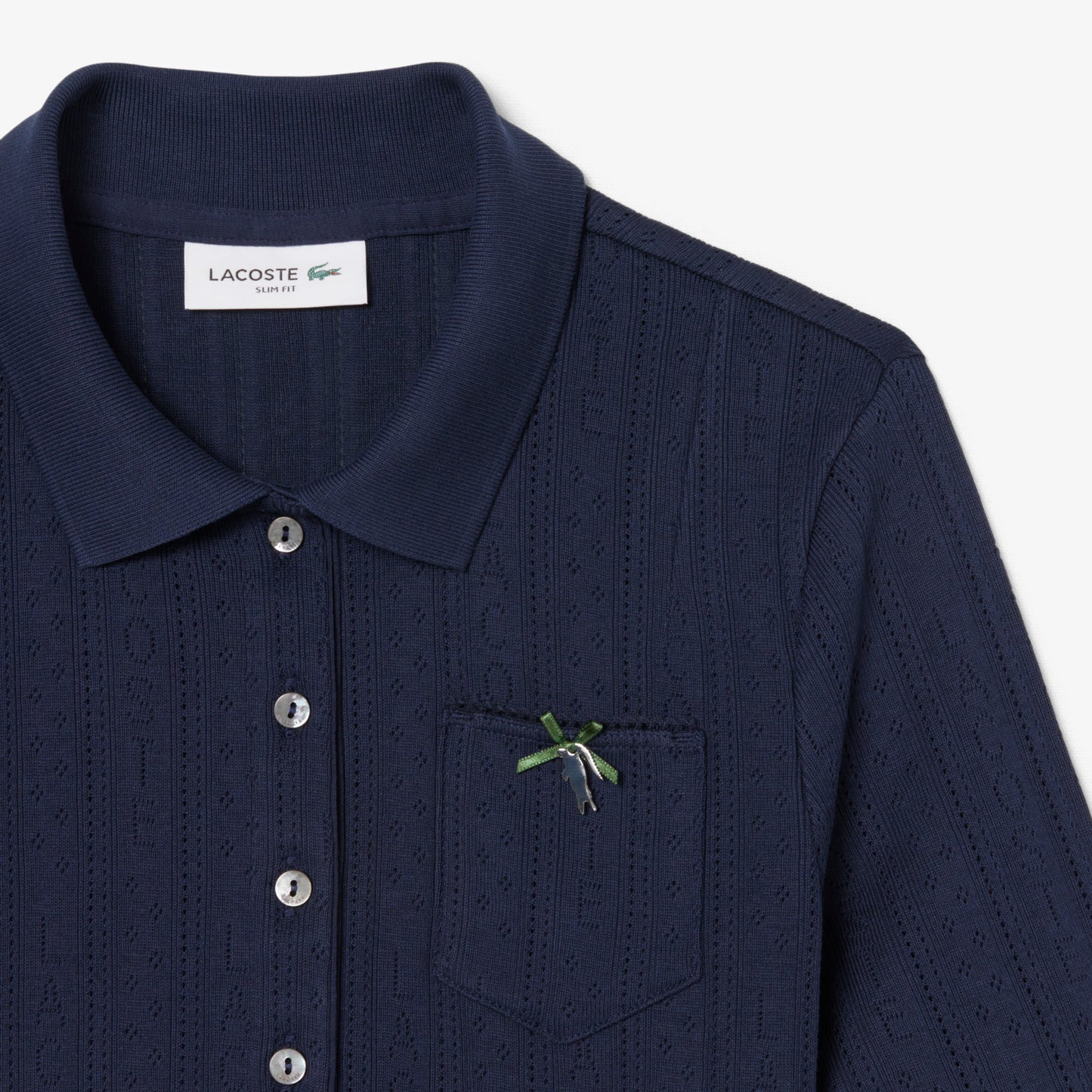 Navy Pointelle Polo