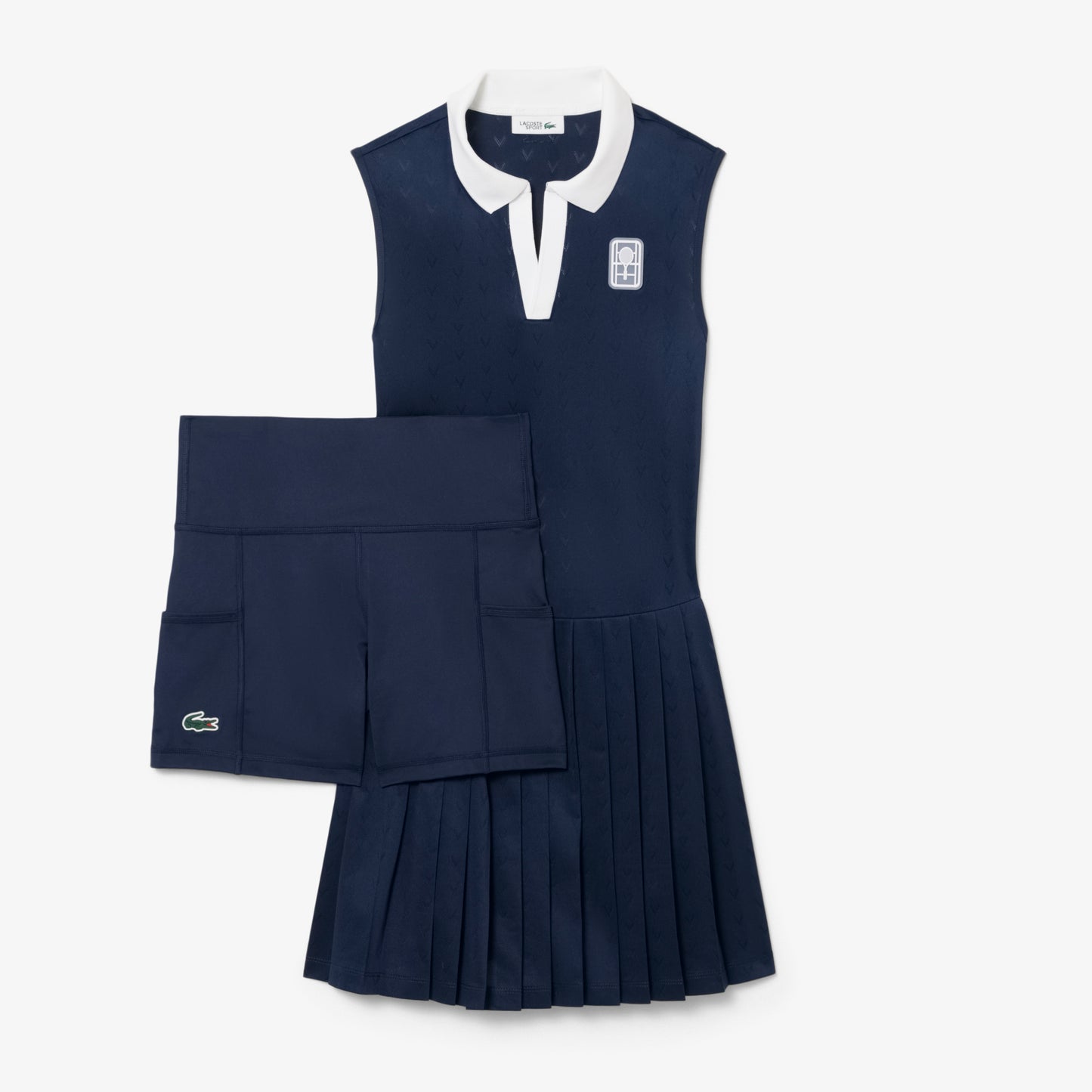 Navy Technical Jersey Tennis Dress