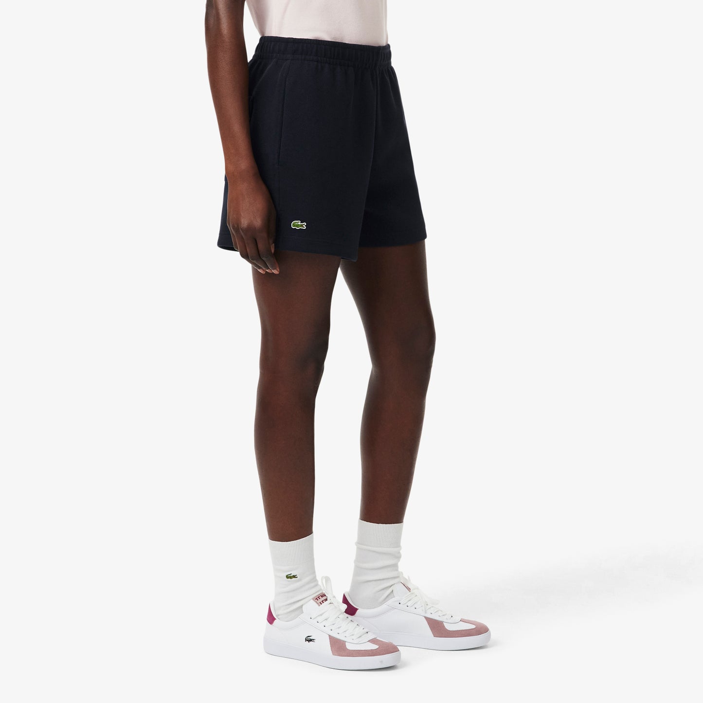 Navy Pointelle Double Face Shorts