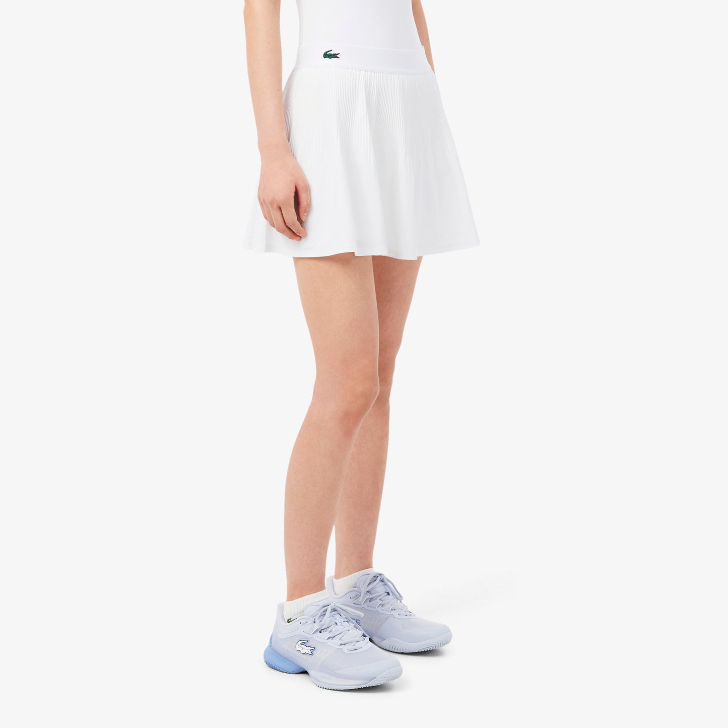 White Diamond Weave Taffeta Skirt