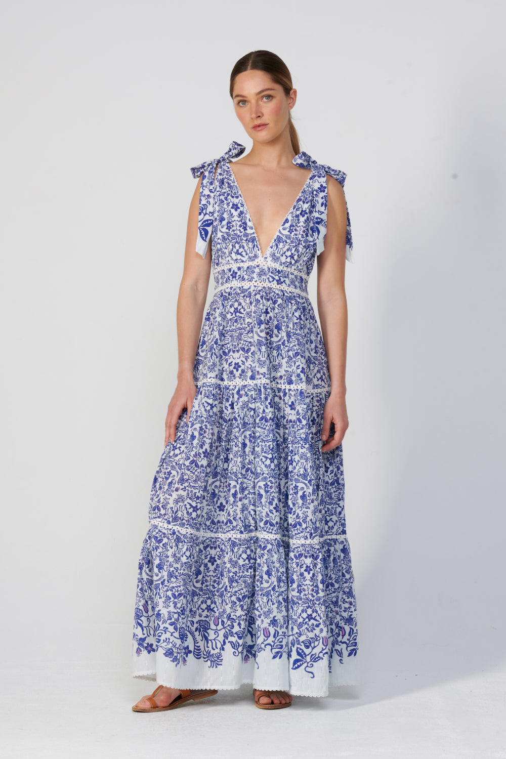 Blue Tiare Long Dress Perla