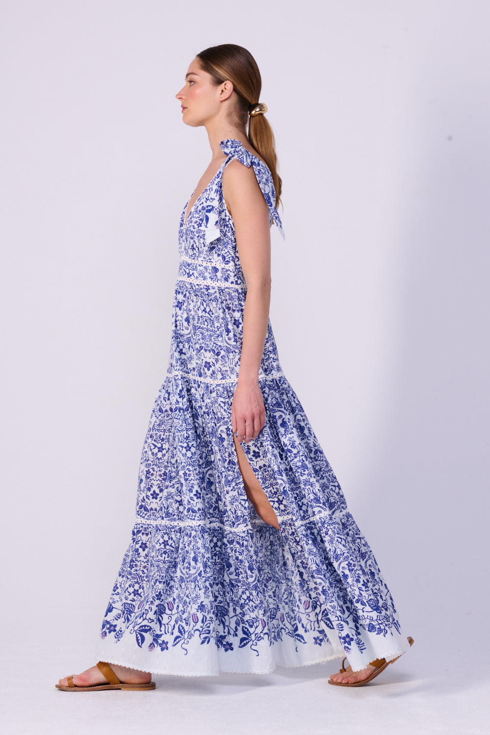 Blue Tiare Long Dress Perla