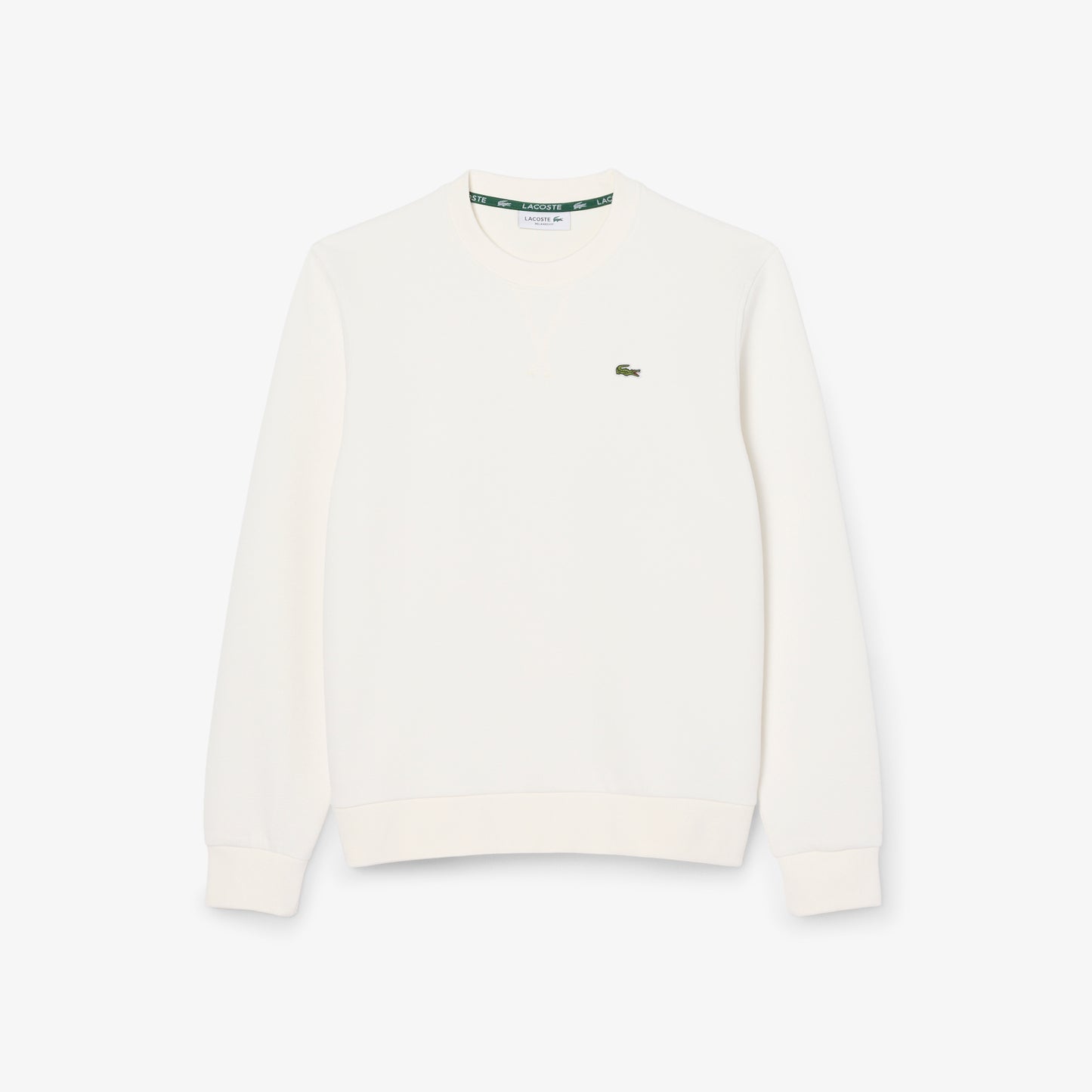 White Pique Double Face Crewneck Sweatshirt