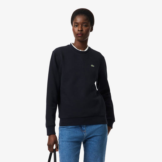 Navy Pique Double Face Crewneck Sweatshirt