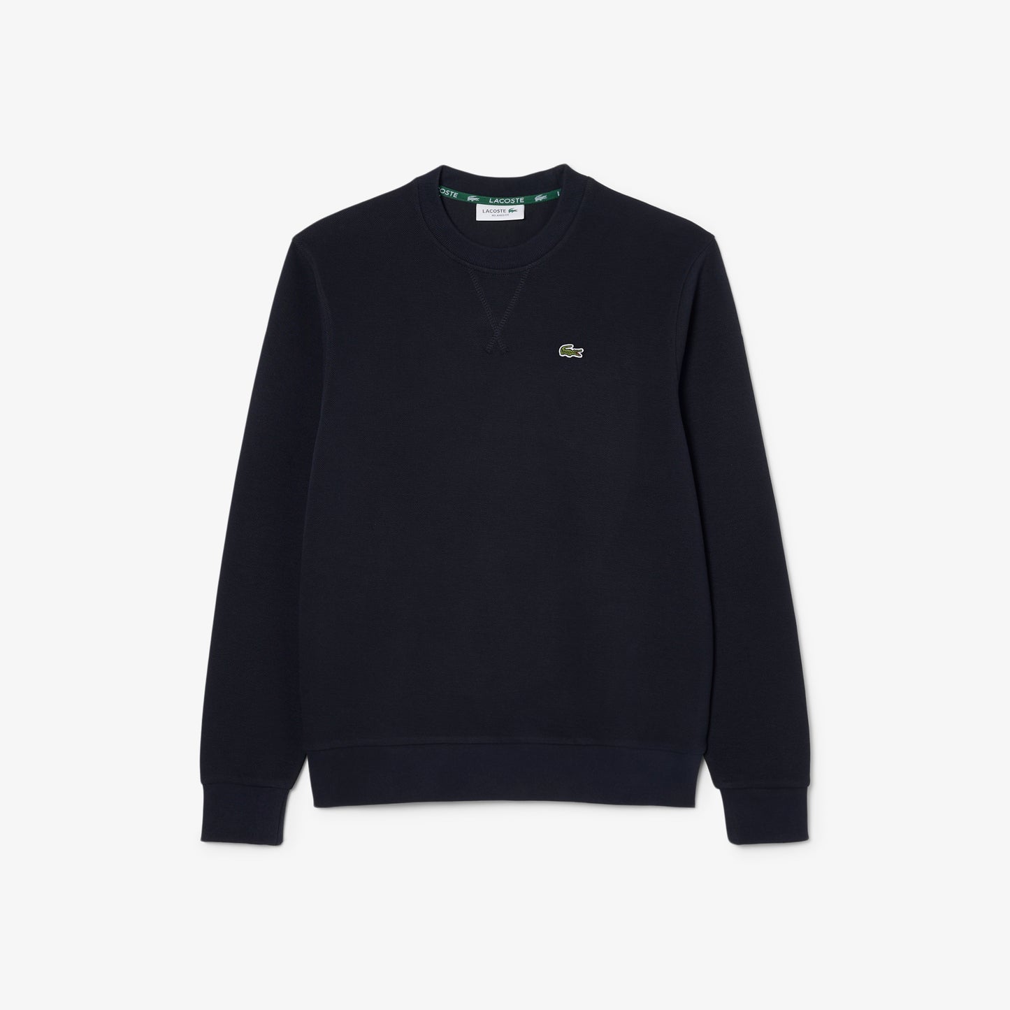 Navy Pique Double Face Crewneck Sweatshirt