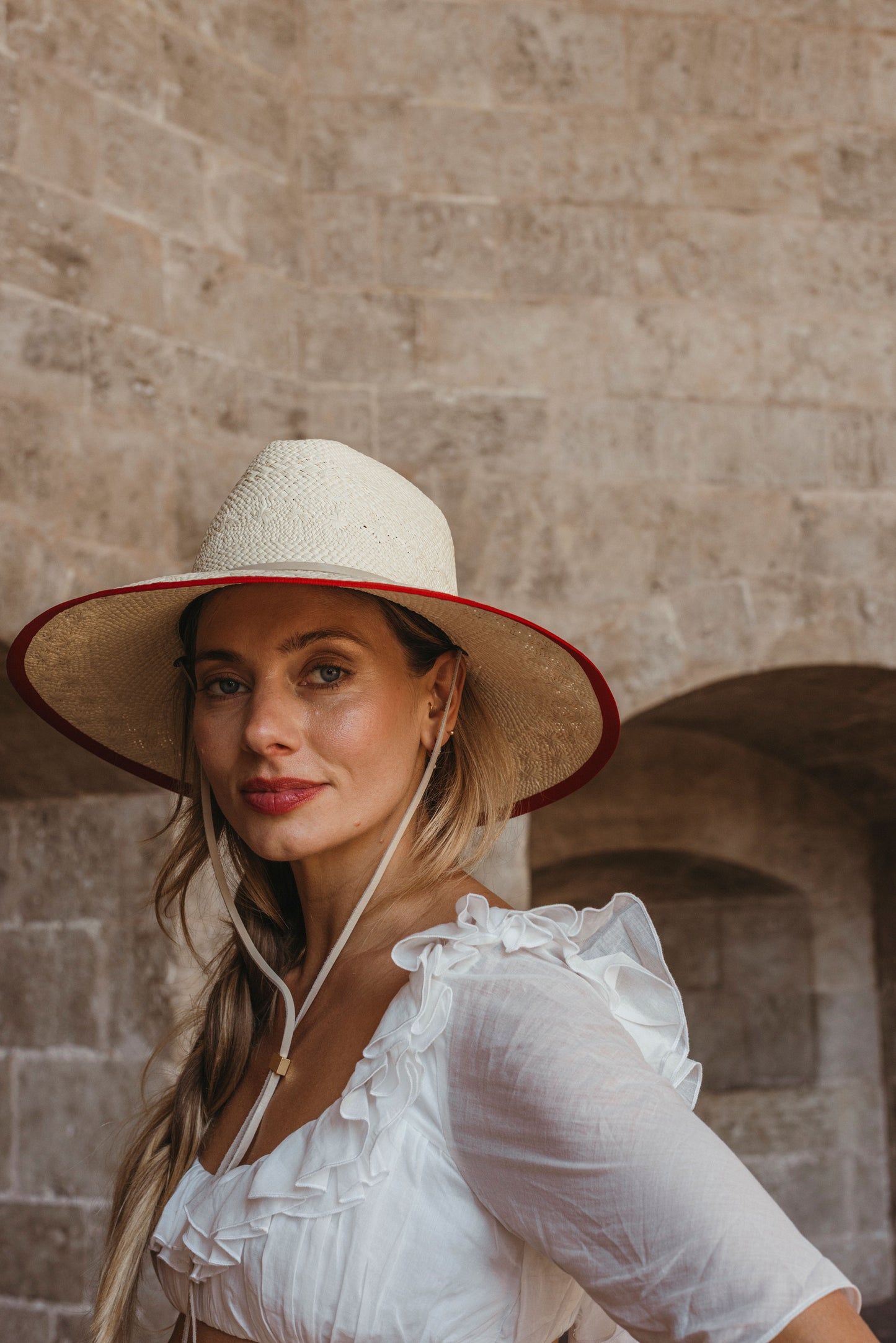 Natural/Red Fiji Sun Hat